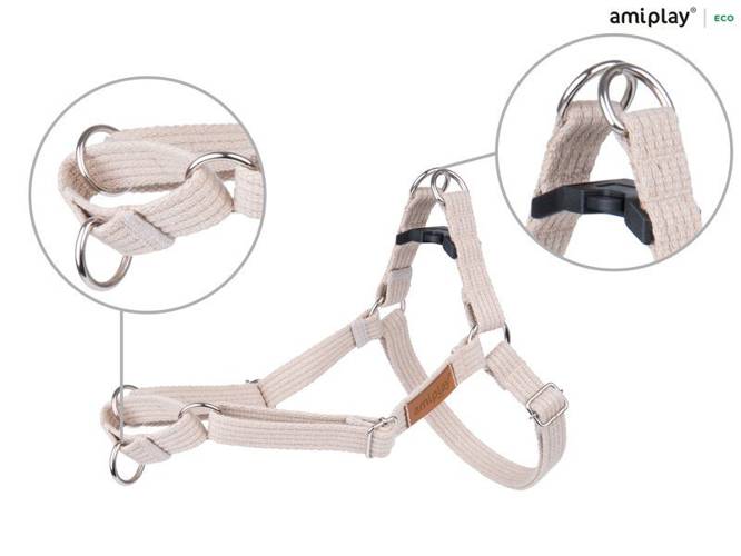 amiplay Szelki regulowane EASY GO Cotton XL Beżowy - amiplay