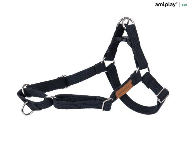 amiplay Szelki regulowane EASY GO Cotton XL Czarny - amiplay