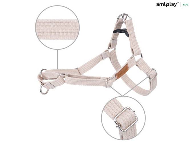 amiplay Szelki regulowane EASY GO Cotton L Beżowy - amiplay