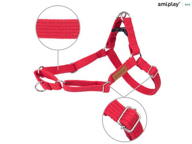 amiplay Szelki regulowane EASY GO Cotton M Czerwony - amiplay