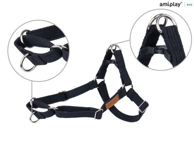 amiplay Szelki regulowane EASY GO Cotton M Czarny - amiplay