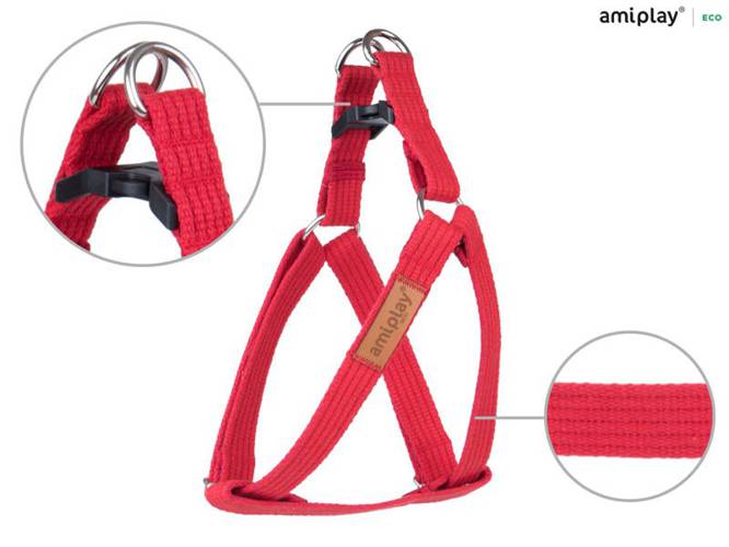amiplay Szelki regulowane Cotton XXL Czerwony - amiplay