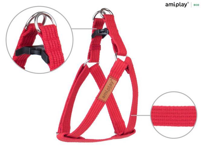 amiplay Szelki regulowane Cotton M Czerwony - amiplay