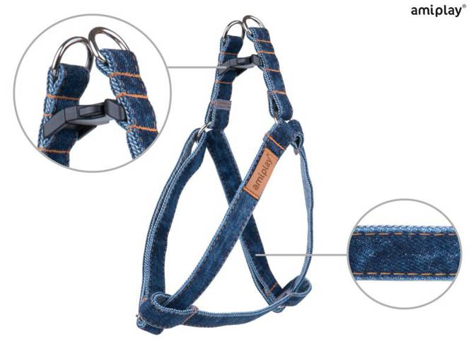 amiplay Szelki regulowane Denim M Granatowy - amiplay