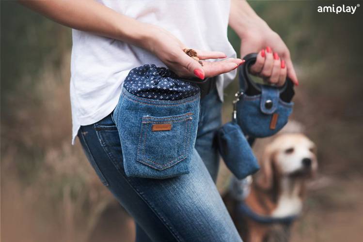 amiplay Torebka na przysmaki Denim Granatowy -