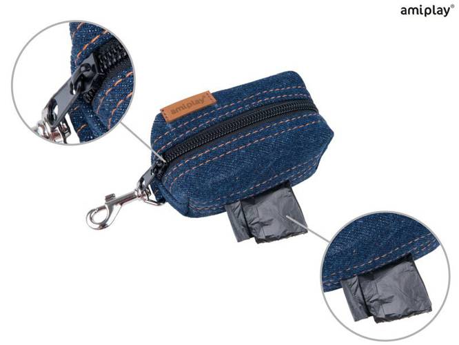 amiplay Torebka na worki do odchodów Denim Granatowy - amiplay