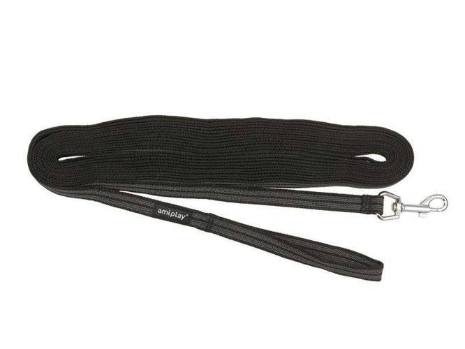 Smycz treningowa Rubber S-M czarna -