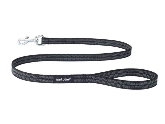 Smycz Rubber S-M czarna -