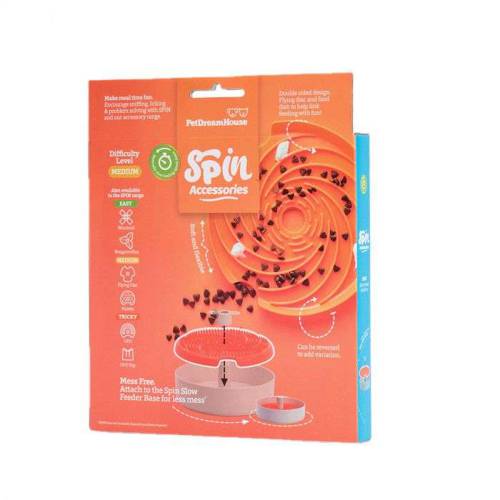 Pet Dream House Spin Lick Frisbbe Orange Medium mata do lizania - Petstages