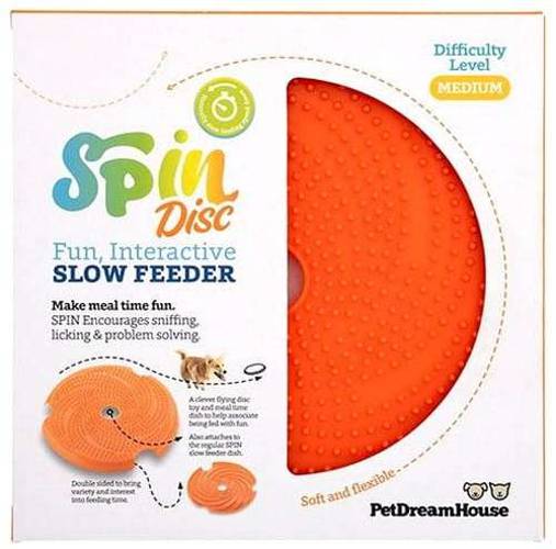 Pet Dream House Spin Lick Frisbbe Orange Medium mata do lizania - Petstages