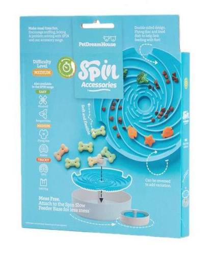 Pet Dream House Spin Lick Frisbbe Blue Medium mata do lizania - Petstages
