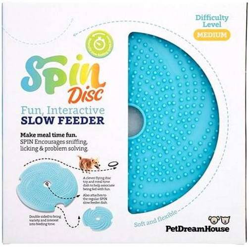 Pet Dream House Spin Lick Frisbbe Blue Medium mata do lizania - Petstages