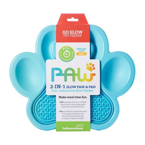 Pet Dream House Paw 2in1 Blue Easy miska spowalniająca jedzenie - Petstages