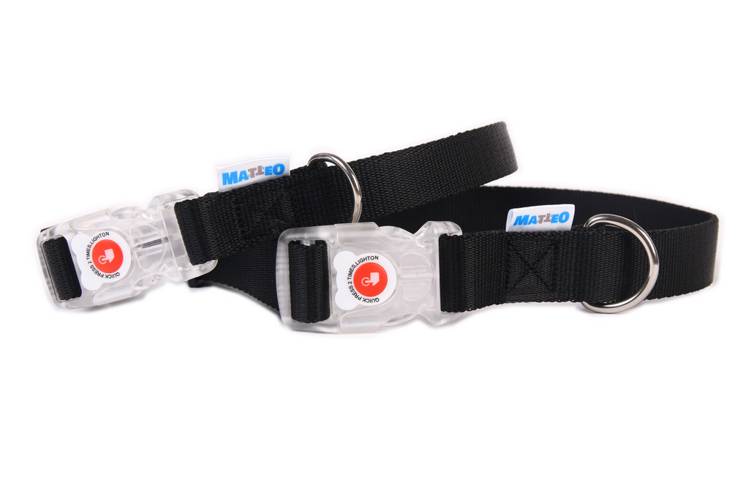 Obroża Klamra LED – Czarna 0550 25MM 38-65CM -