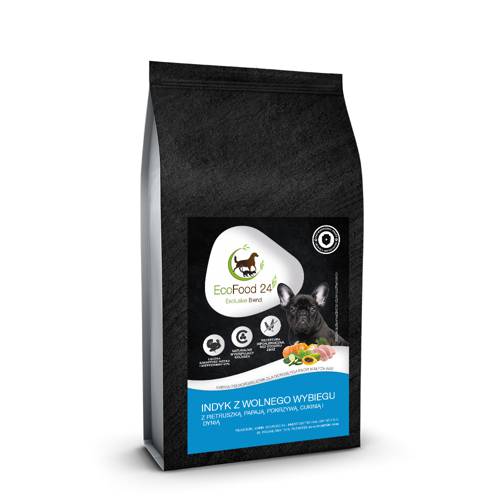 Karma sucha dla psa - Indyk z wolnego wybiegu z pietruszką, papają, pokrzywą, cukinią i dynią 2kg -