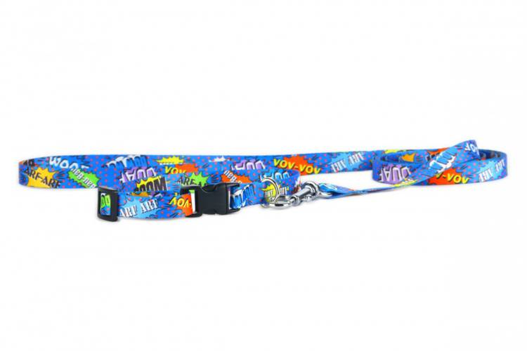 Obroża Klamra Plastikowa - Graffiti Niebieski 0505 25MM 76CM 34-60CM - matteo-company