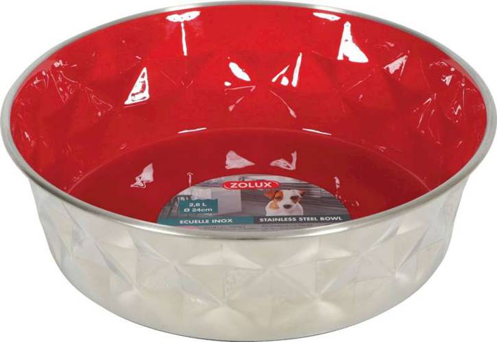 Zolux Miska Inox Diamond dla psa czerwona 1,15l - Zolux