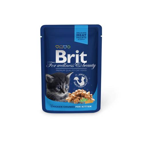 Brit Premium Kitten Kawałki Kurczaka 20x100g - Brit