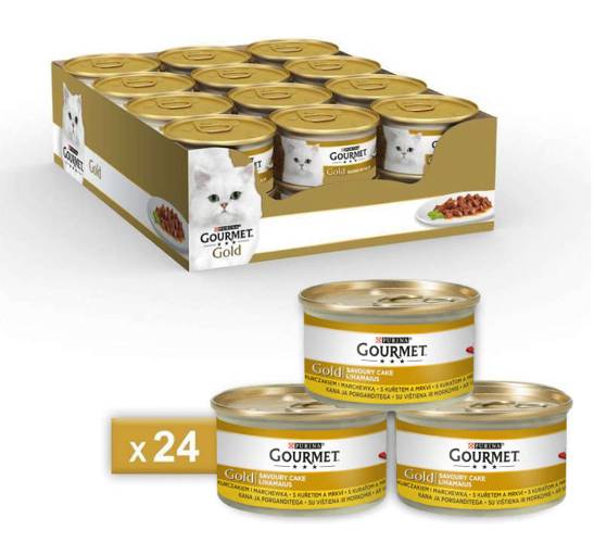Gourmet Gold Savourt Cake kurczak marchewka 24x85g - Gourmet