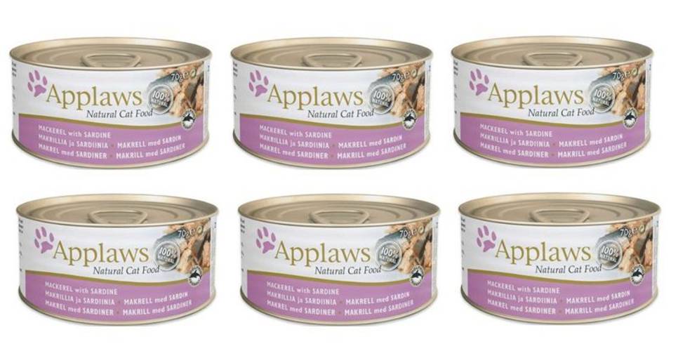 Applaws Cat Tin makrela i sardynka 6x70g - Applaws