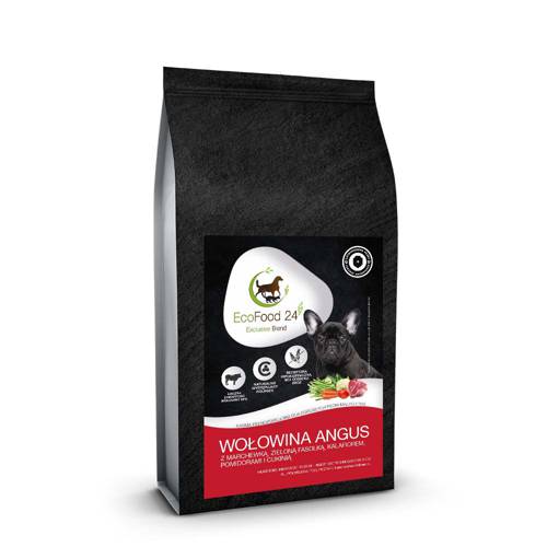 Karma sucha dla psa - Wołowina Angus z marchewką, zieloną fasolką, kalafiorem, pomidorami i cukinią 2kg - EcoFood24