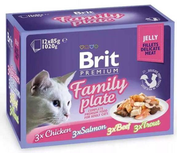 BRIT Pouches Jelly Fillet Family Plate 12X85G -