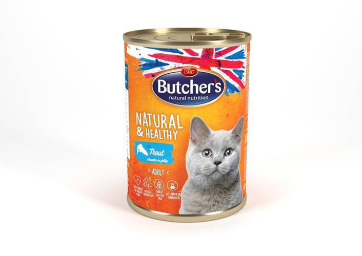 Butcher's Natural&Healthy Cat z pstrągiem kawałki w galarecie 400g