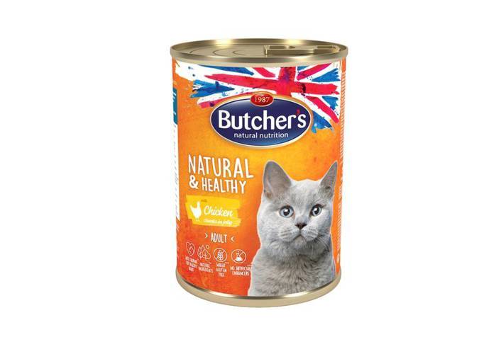 Butcher's Natural&Healthy Cat z kurczakiem kawałki w galarecie 400g