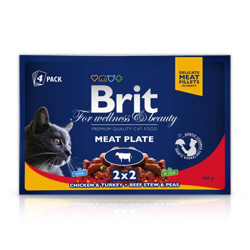 Brit Premium Cat Adult Meat Plate  4x100g - 