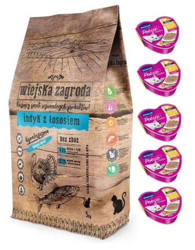 Wiejska Zagroda Kot indyk z łososiem 5 kg - Wiejska zagroda