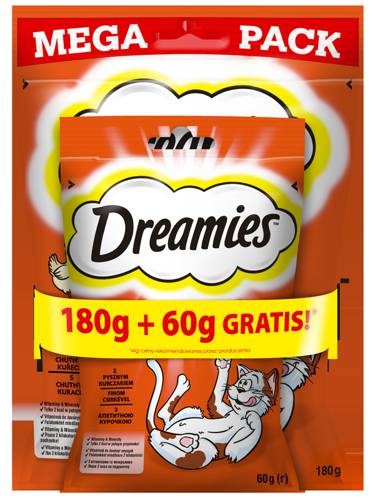 Dreamies kurczak 180g + 60g kurczak GRATIS - Dreamies