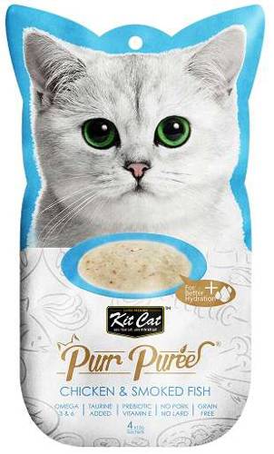Kit Cat PurrPure kurczak z wędzoną rybą 4x15g - PurePuree