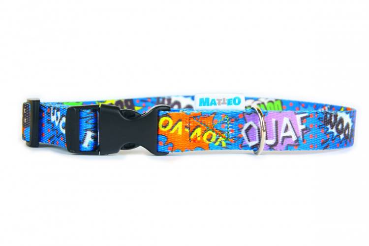Obroża Klamra Plastikowa - Graffiti Niebieski 0515XL 40MM 0CM 40-66CM -