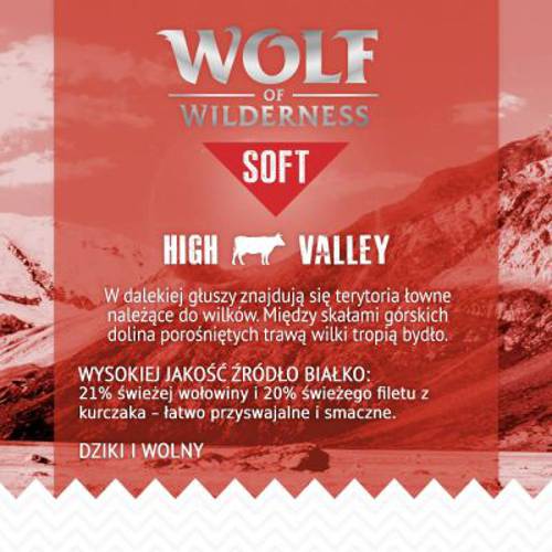 Wolf of Wilderness „Soft - High Valley”, wołowina 2 x 12 kg - Wolf Of Wilderness