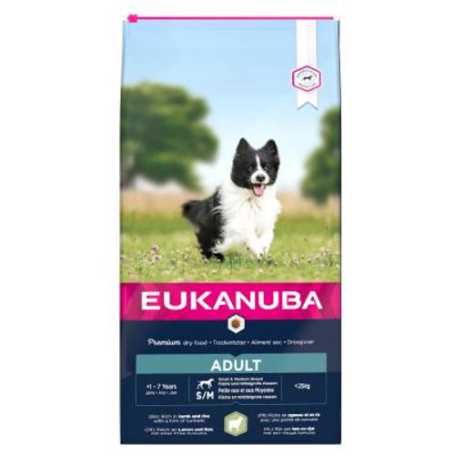 Eukanuba Adult Small & Medium Breed, jagnięcina i ryż 2 x 12 kg - Eukanuba
