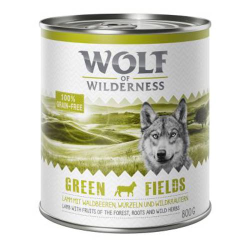 Wolf of Wilderness Adult, 6 x 800 g Green Fields, jagnięcina - Wolf Of Wilderness