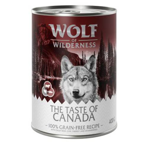 Wolf of Wilderness „The Taste Of", 6 x 400 g The Taste Of Canada - wołowina, indyk, dorsz - Wolf Of Wilderness