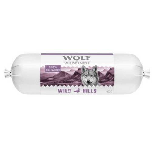 Pakiet próbny Wolf of Wilderness, kiełbaski, 6 x 400 g Green Fields, jagnięcina - Wolf Of Wilderness