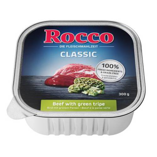 Megapakiet Rocco Classic tacki, 27 x 300 g Wołowina i serca drobiowe - Rocco