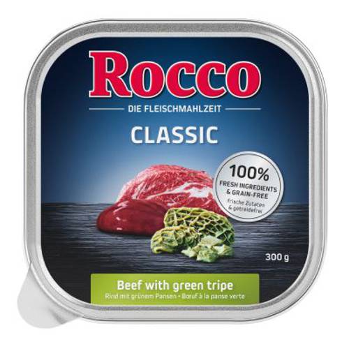 Megapakiet Rocco Classic tacki, 27 x 300 g Wołowina i serca drobiowe - Rocco