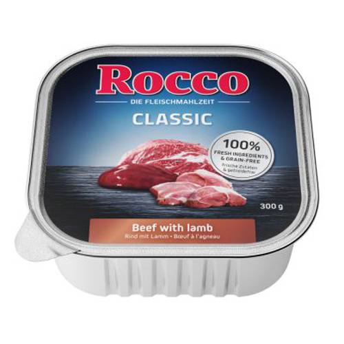 Megapakiet Rocco Classic tacki, 27 x 300 g Wołowina i serca drobiowe - Rocco