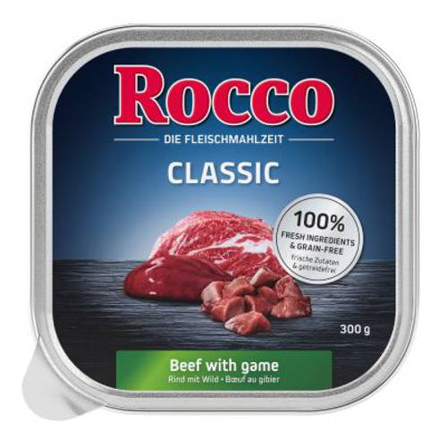 Megapakiet Rocco Classic tacki, 27 x 300 g Wołowina i serca drobiowe - Rocco