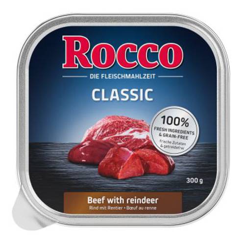 Megapakiet Rocco Classic tacki, 27 x 300 g Wołowina i serca drobiowe - Rocco