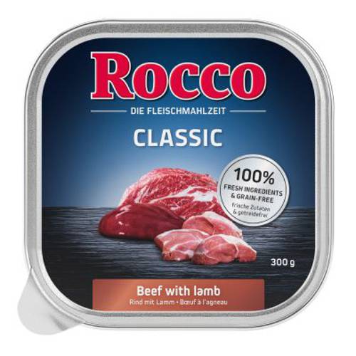 Megapakiet Rocco Classic tacki, 27 x 300 g Wołowina i serca drobiowe - Rocco