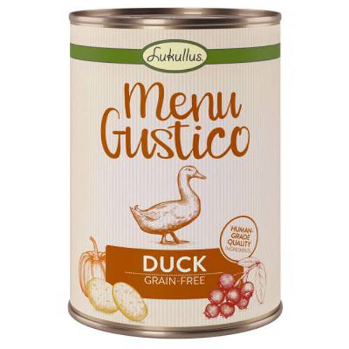 Mieszany pakiet próbny Lukullus Menu Gustico 6 x 400 g (4 rodzaje) - Karma Lukullus