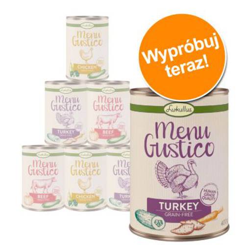 Mieszany pakiet próbny Lukullus Menu Gustico 6 x 400 g (4 rodzaje) - Karma Lukullus