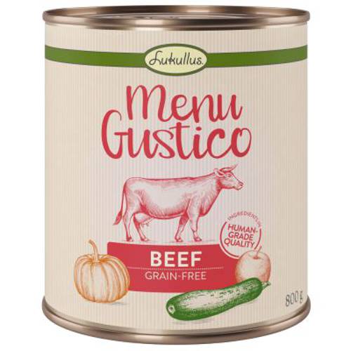 Mieszany pakiet próbny Lukullus Menu Gustico 6 x 400 g (4 rodzaje) -