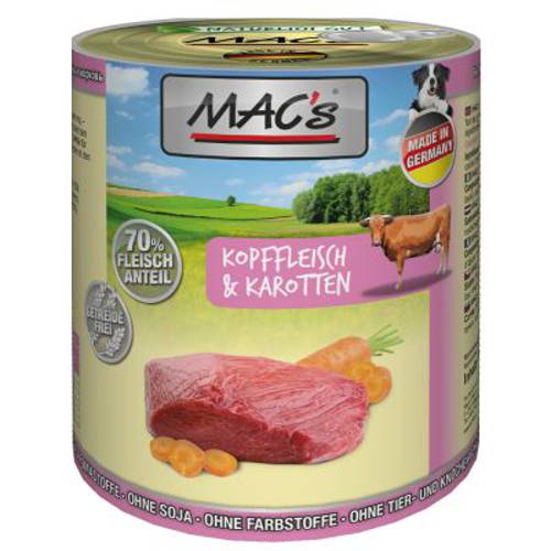 MAC's Adult, 6 x 800 g Głowizna i marchew - Mac S