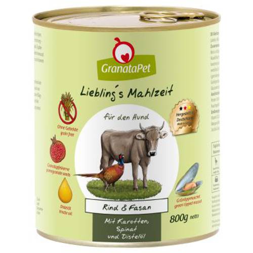 GranataPet Liebling's Mahlzeit karma dla psa, 6 x 800 g Dziczyzna i wołowina Angus - Granatapet