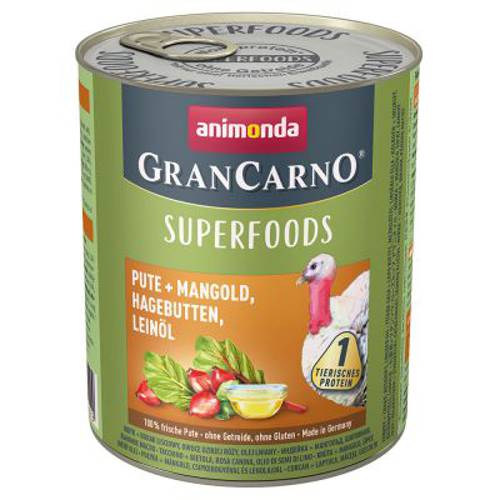 Animonda GranCarno Adult Superfoods, 6 x 800 g Jagnięcina, amarantus, żurawina, olej z łososia - Animonda